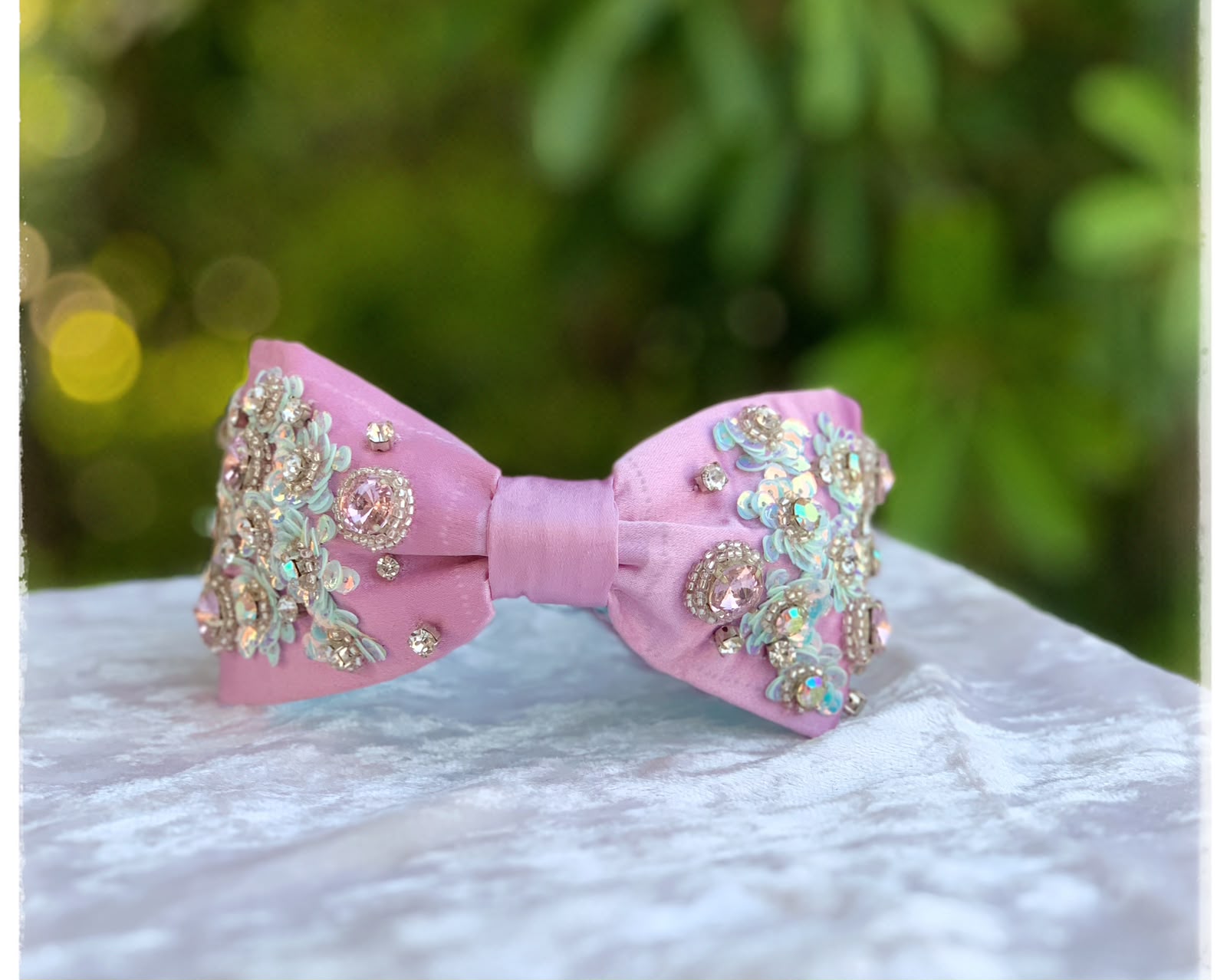 Crystal & Stone Work - Floral stone cluster motif 18
