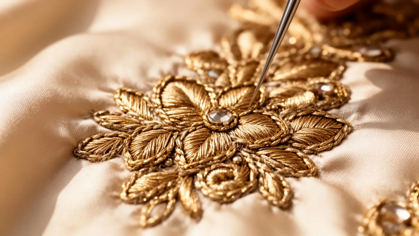 Hand embroidery craftsmanship header background