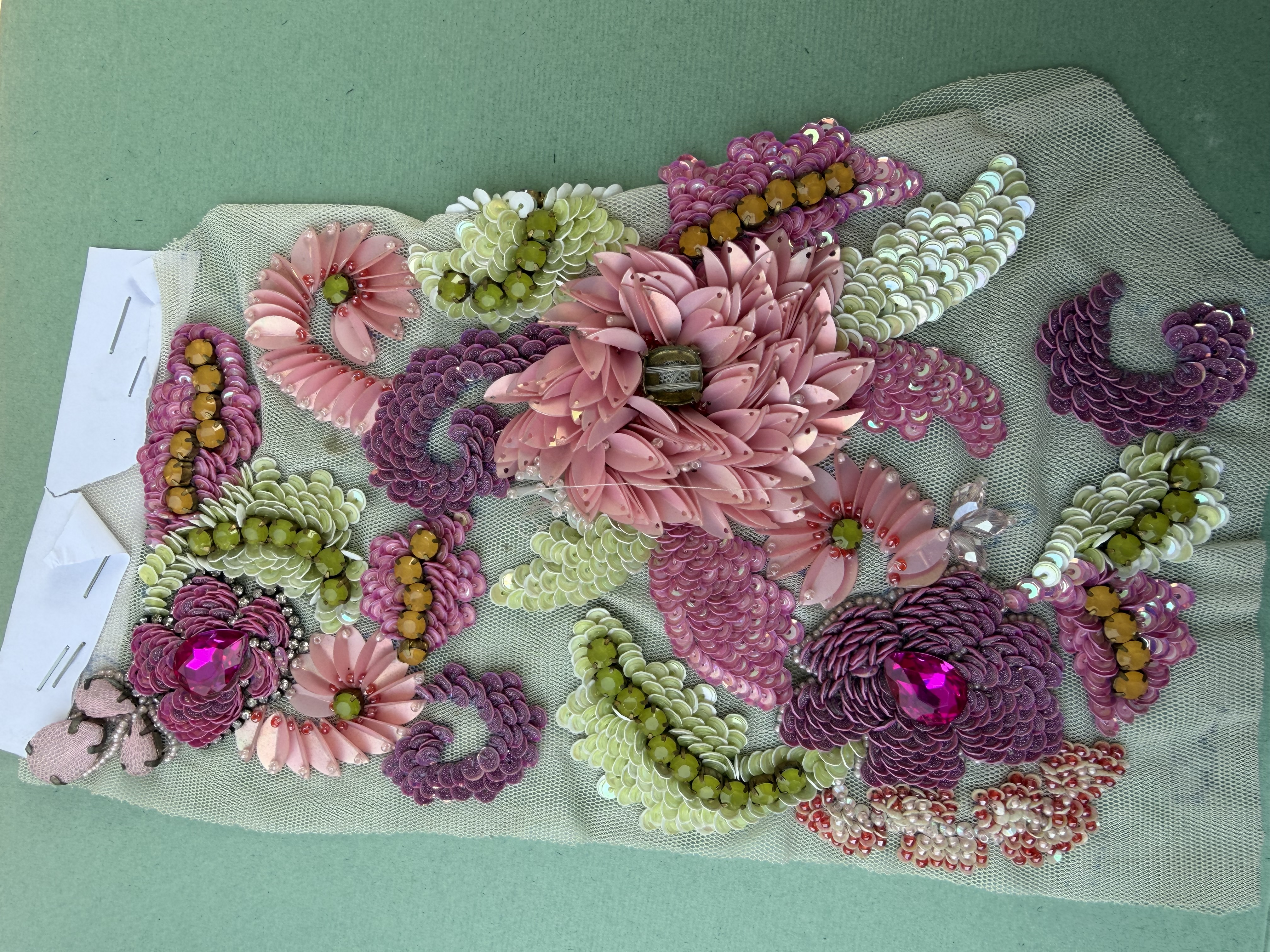 Sequin embroidery - full floral sequin panel