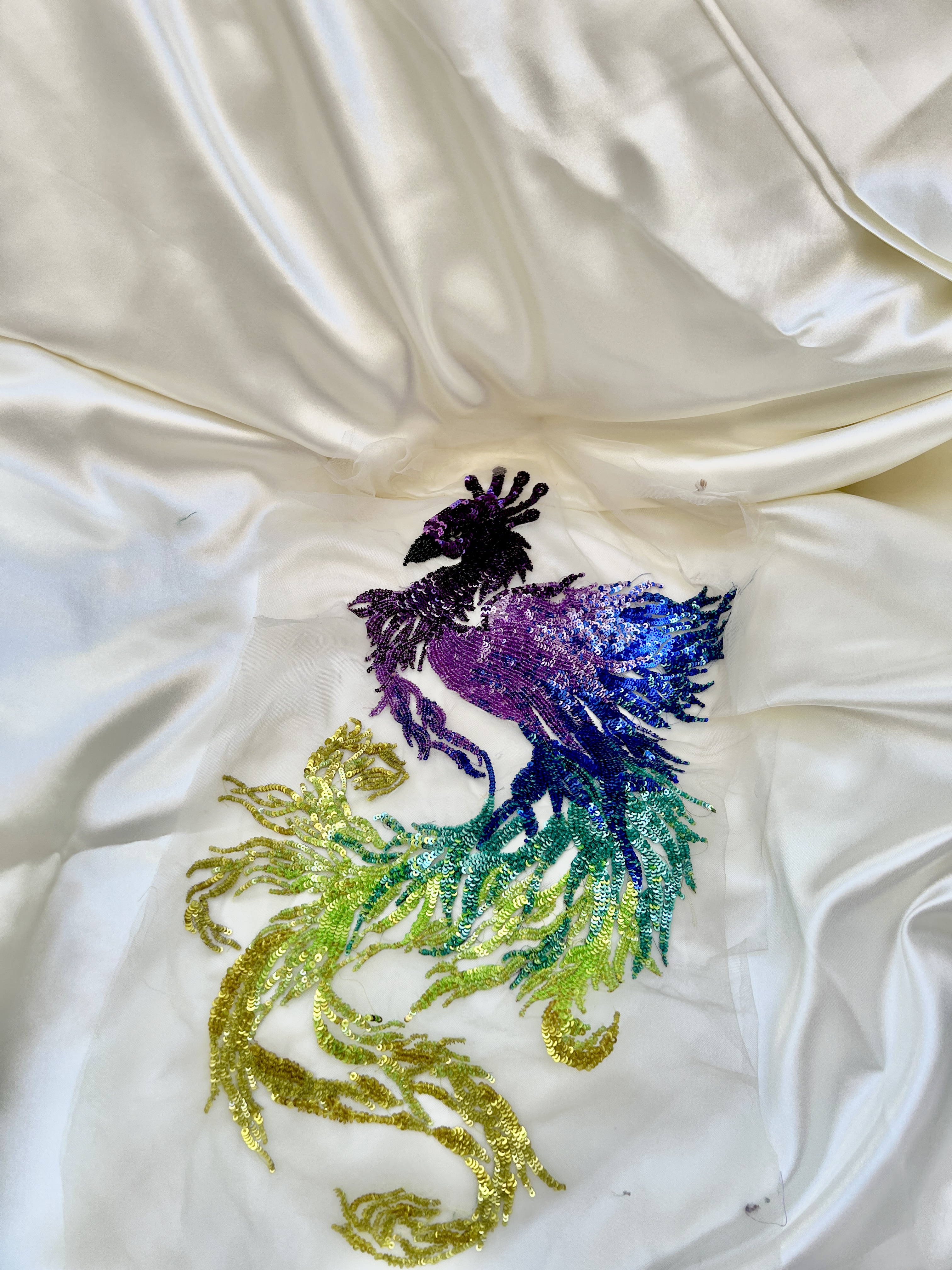 Sequin embroidery - beaded metallic floral work