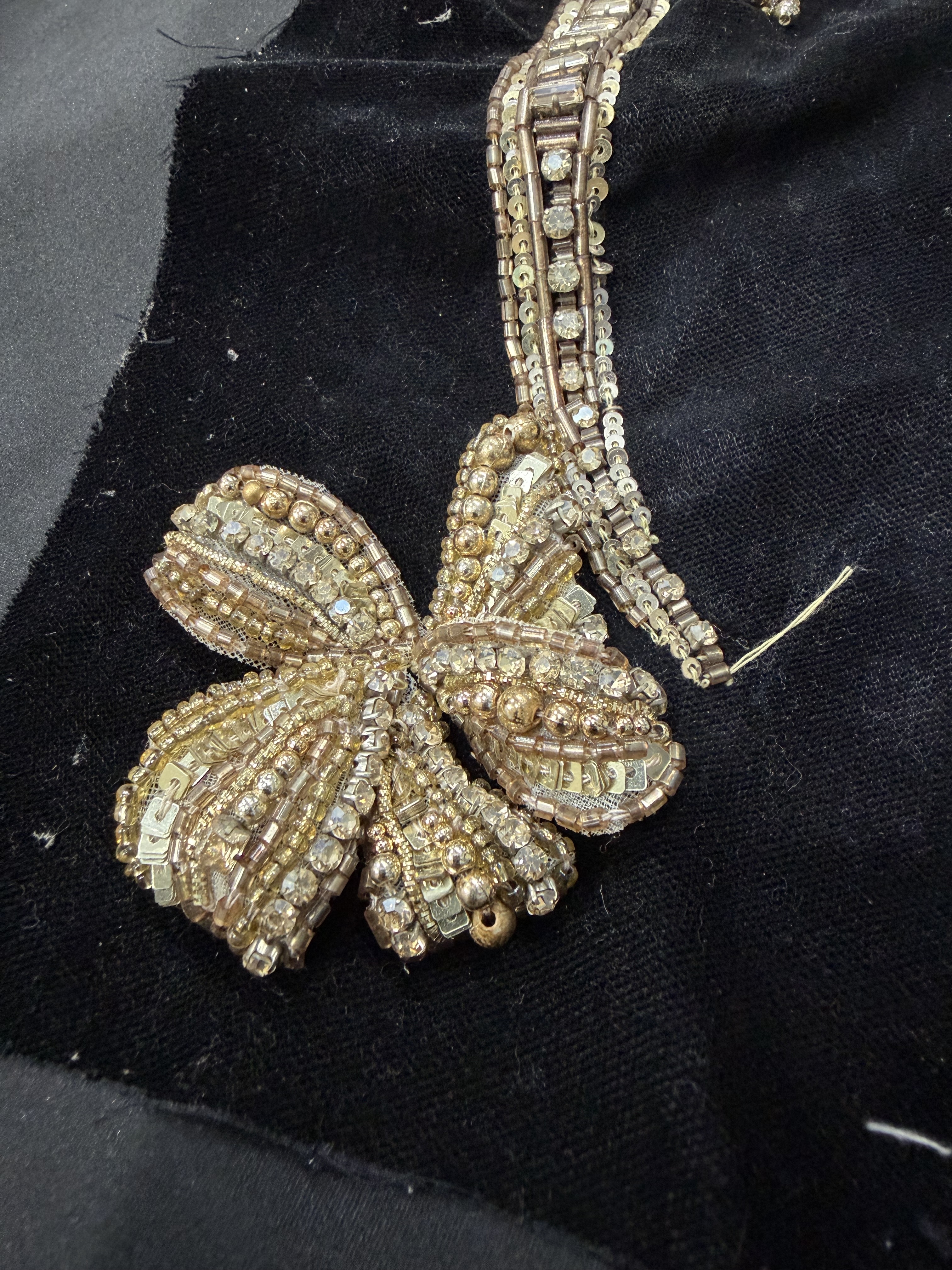 Sequin embroidery - 3D floral embellishment detail