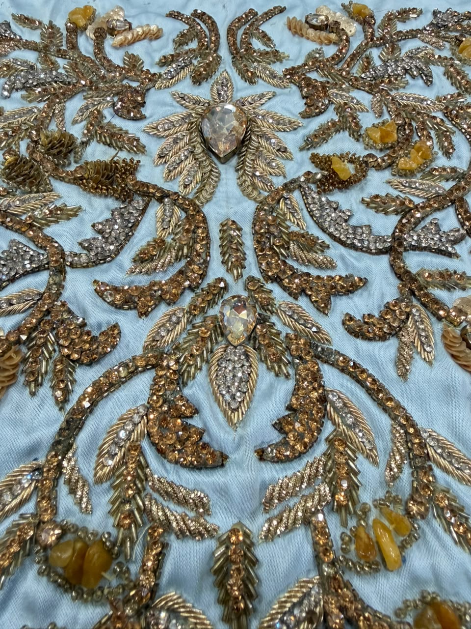 Zardozi metallic work - close up